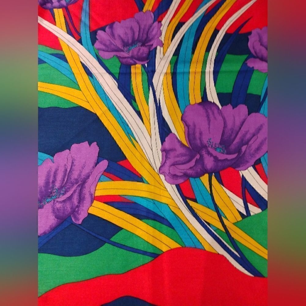 Floral Spring Summer Large  Square Scarf New - Picture 4 of 8